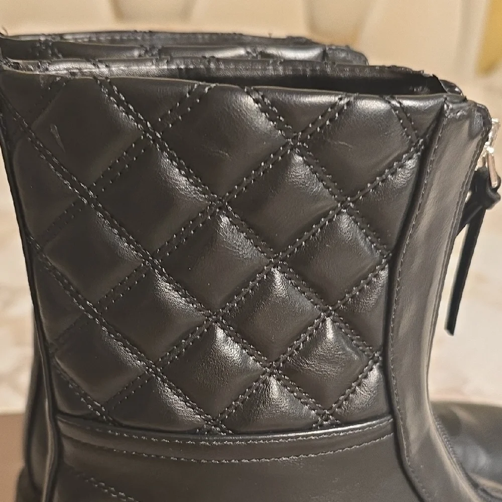 Kenneth Cole Black Quilted Combat Boots - Picture 11 of 16